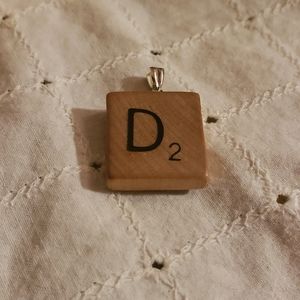🦩"D" Scrabble Tile/Seahorse Dragon Pendant🦩